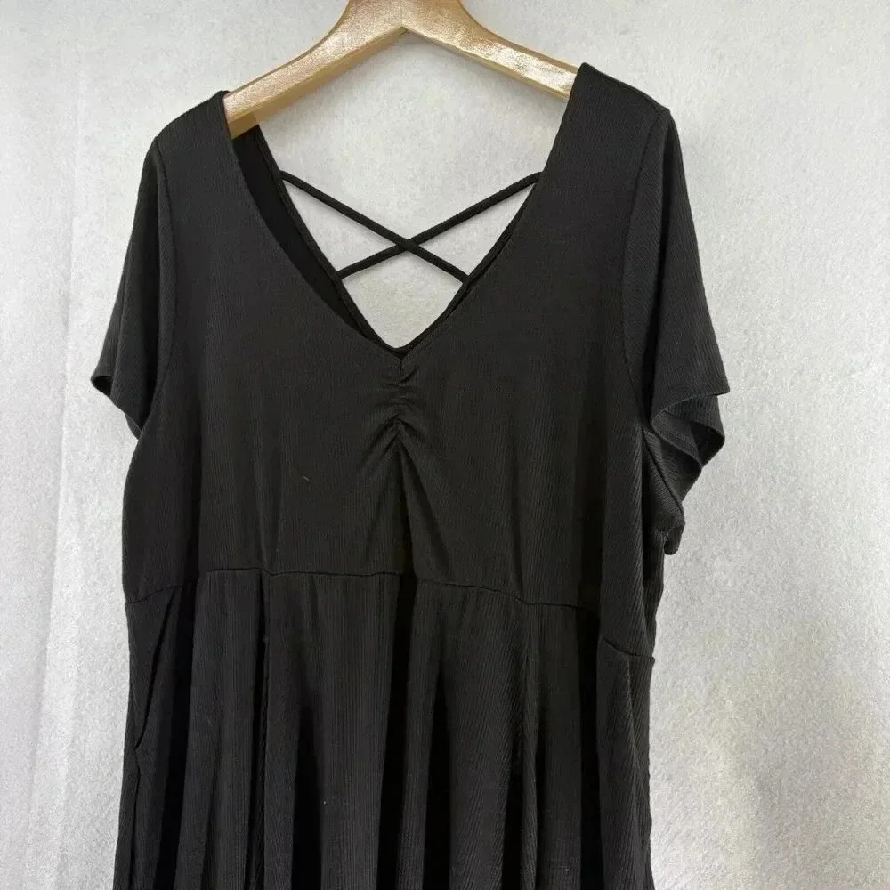 Torrid Women’s Ribbed Solid Black Midi Jersey‎ Sk… - image 6